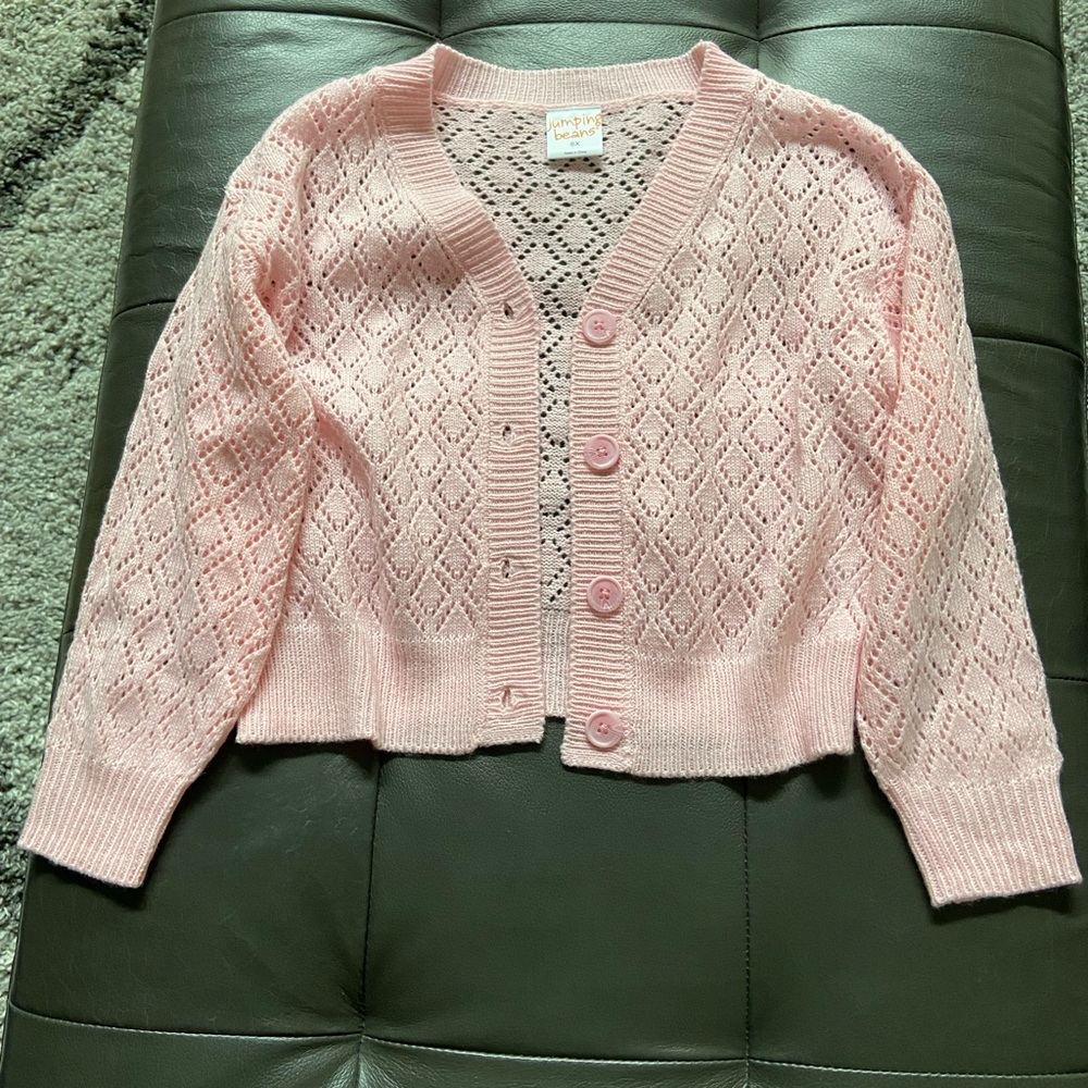 Jumping beans Beautiful pink sweater for girls size 6X